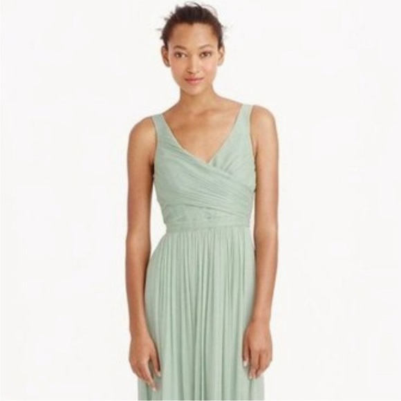 J.crew Heidi Silk Bridesmaid Dress in dusty shale green - Picture 1 of 8